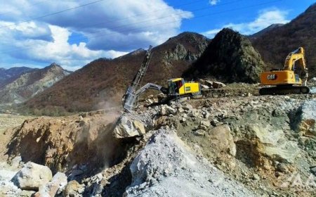 Azərbaycanın inşa edilməkdə olan ən uzun tunelindən yeni GÖRÜNTÜLƏR - FOTO