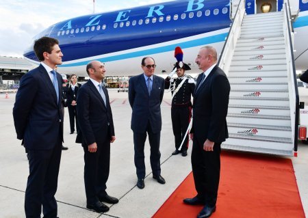 Prezident İlham Əliyev İtaliyaya işgüzar səfərə gedib 