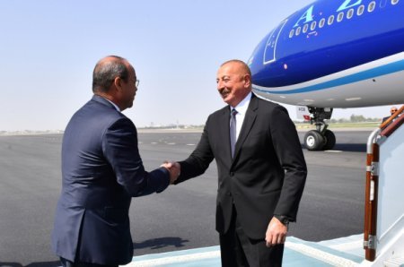 Azərbaycan Prezidenti İlham Əliyev Özbəkistana səfərə gedib - FOTO