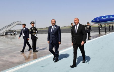 Azərbaycan Prezidenti İlham Əliyev Özbəkistana səfərə gedib - FOTO