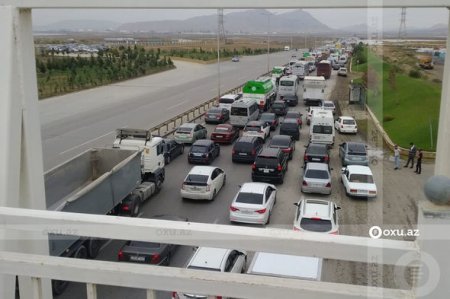 Azərbaycanda su basan magistral yolda SON VƏZİYYƏT 