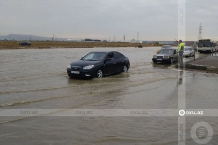 Azərbaycanda su basan magistral yolda SON VƏZİYYƏT 