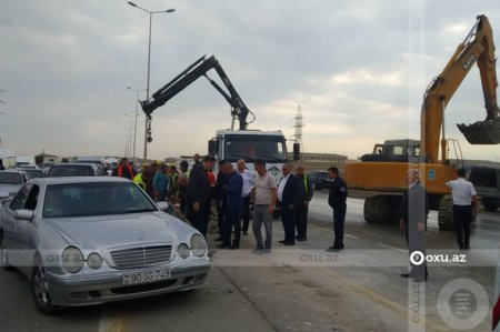 Azərbaycanda su basan magistral yolda SON VƏZİYYƏT 