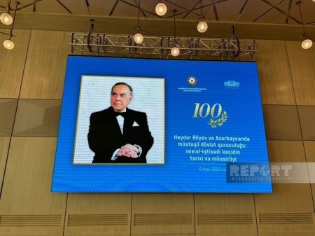  Bakıda Heydər Əliyevin 100 illik yubileyinə həsr olunmuş konfrans keçirilir - FOTO