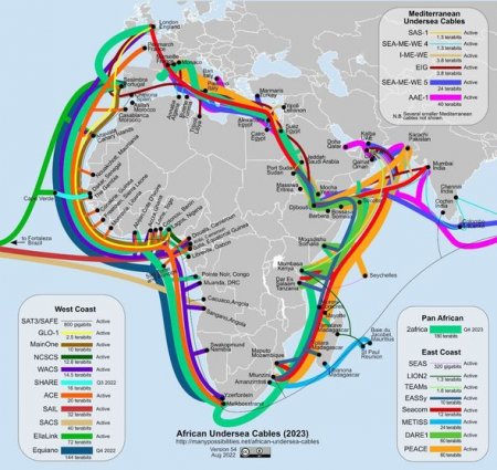Sualtı kabellərin zədələnməsi Afrika ölkələrini internetsiz qoydu