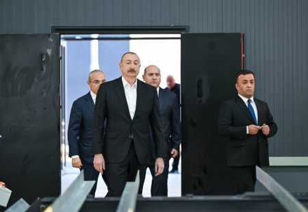 Prezident İlham Əliyev Ağdamda metal elektrik dirəklərinin istehsalı müəssisəsinin açılışında iştirak edib