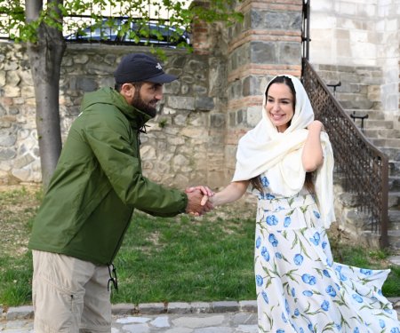 Leyla Əliyeva və Arzu Əliyeva Şəkidə Xan məscidini ziyarət ediblər